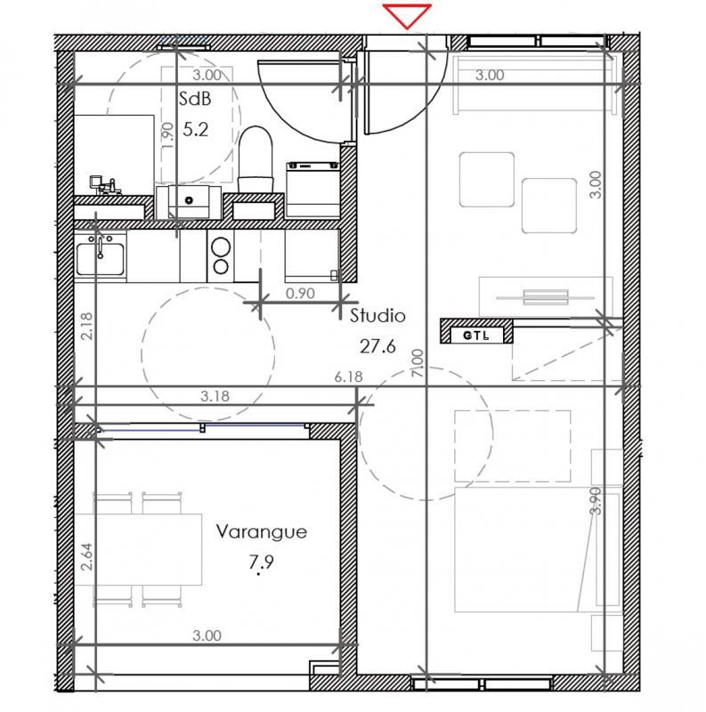 Appartement - 40 m² - 1 pièce