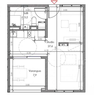 Appartement - 40 m² - 1 pièce