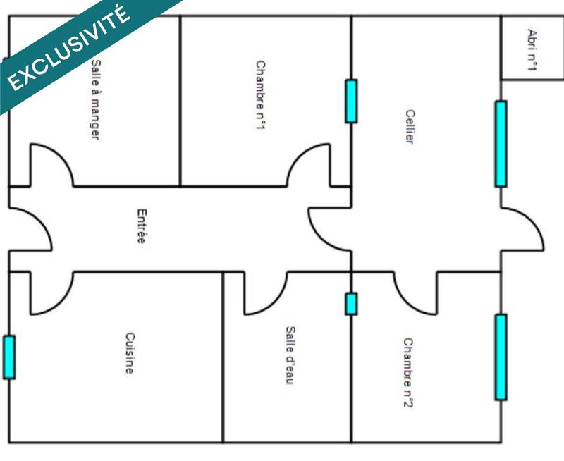 Maison - 70 m² - 3 pièces
