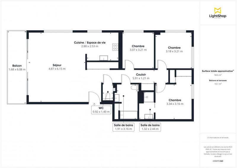 Appartement - 94 m² - 4 pièces