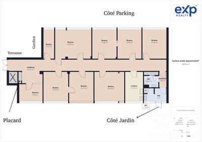 Bureau - 210 m² - 10 pièces