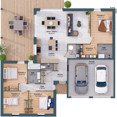 Maison - 115 m² - 6 pièces