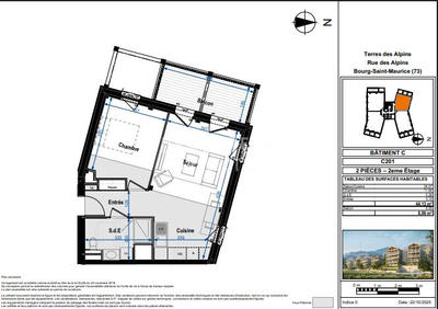 Appartement - 44 m² - 2 pièces