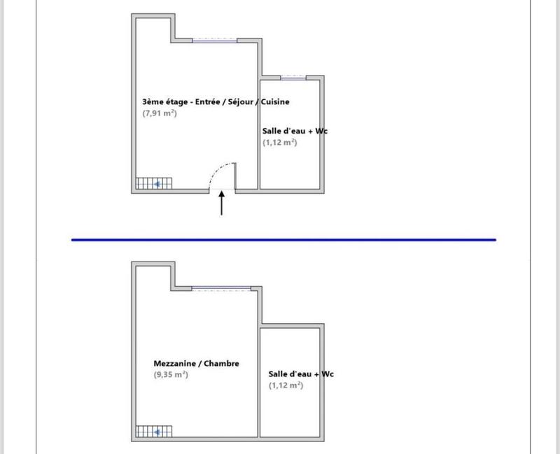 Appartement - 18 m² - 1 pièce