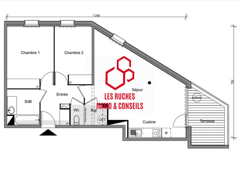 Appartement - 68 m² - 3 pièces