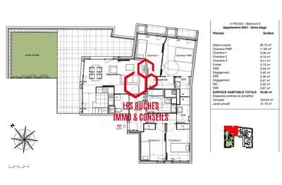 Appartement - 97 m² - 5 pièces