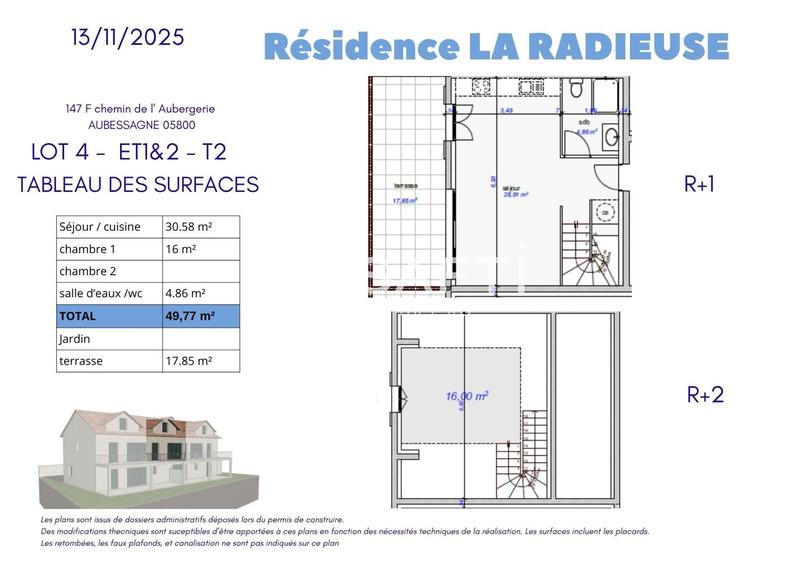 Duplex - 50 m² - 2 pièces