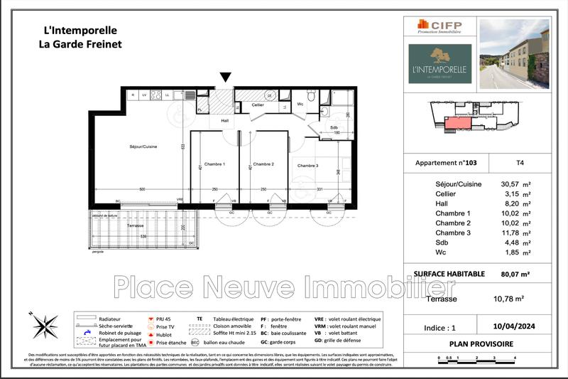 Appartement - 80 m² - 4 pièces