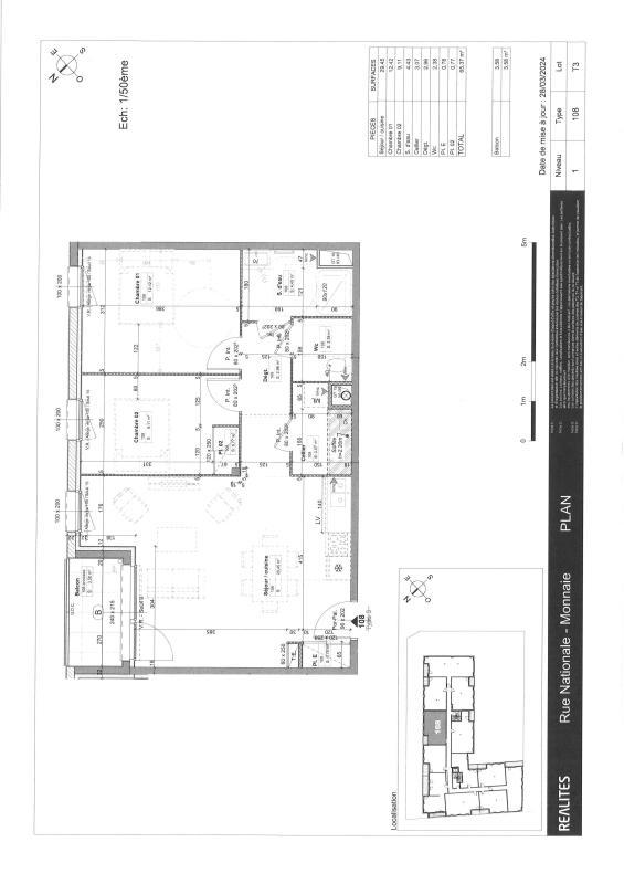 Appartement - 67 m² - 3 pièces