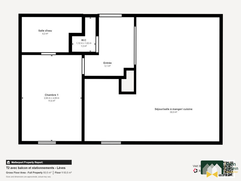 Appartement - 52 m² - 2 pièces