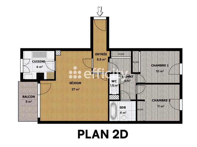 Appartement - 70 m² - 3 pièces