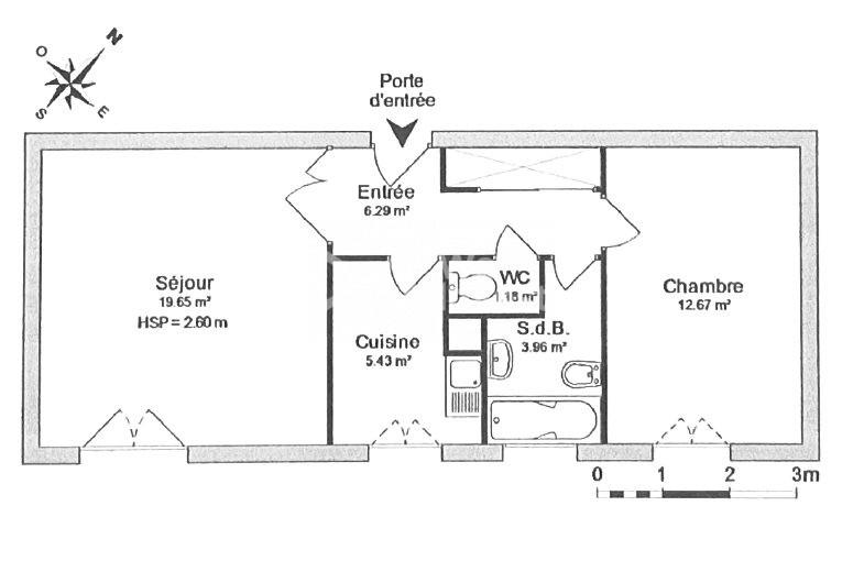 Appartement - 49 m² - 2 pièces