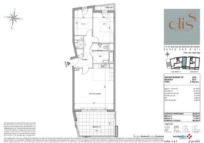 Appartement - 70 m² - 3 pièces