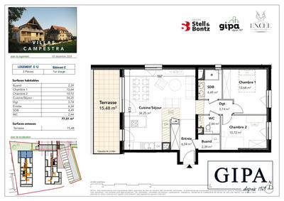Appartement - 77 m² - 3 pièces