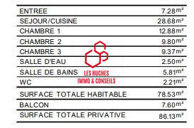 Appartement - 79 m² - 4 pièces