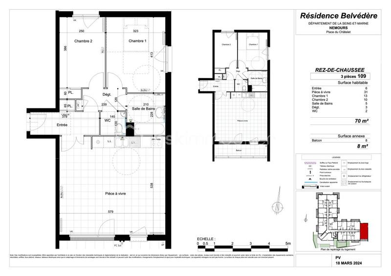 Appartement - 69 m² - 3 pièces