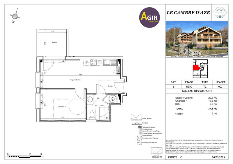 Appartement - 37 m² - 2 pièces