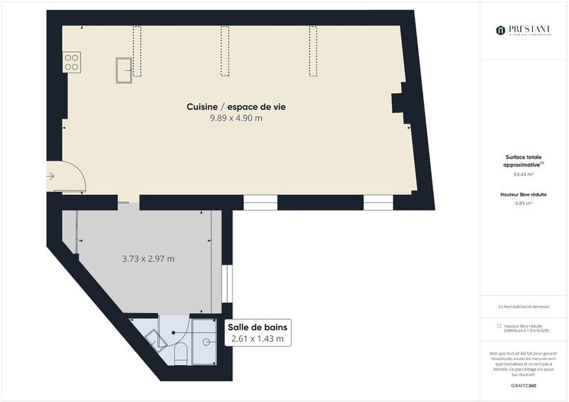 Appartement - 63 m² - 2 pièces