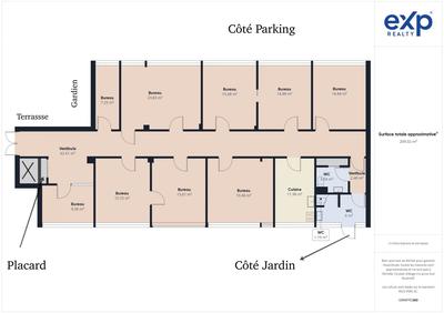 Bureau - 210 m² - 10 pièces