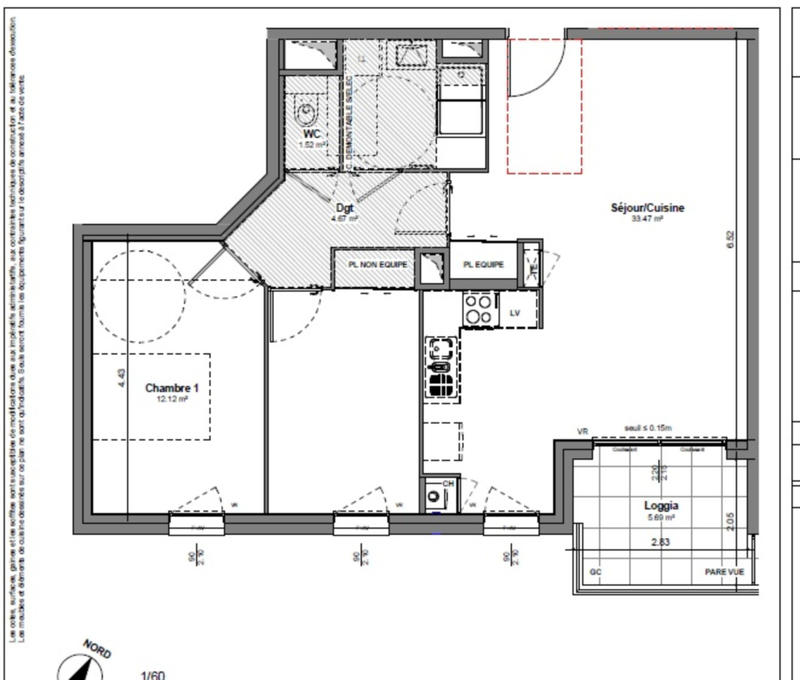 Appartement - 66 m² - 3 pièces