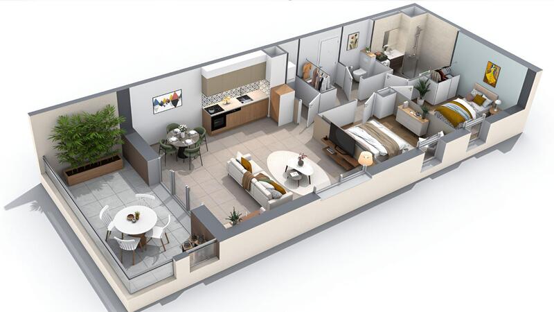 Appartement - 68 m² - 3 pièces