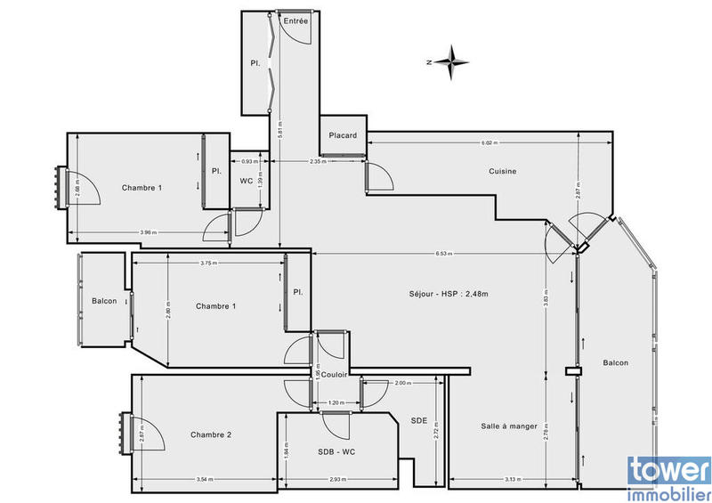 Appartement - 103 m² - 5 pièces