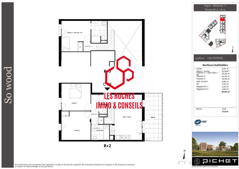 Appartement - 84 m² - 4 pièces