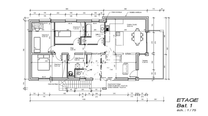 Appartement - 105 m² - 4 pièces