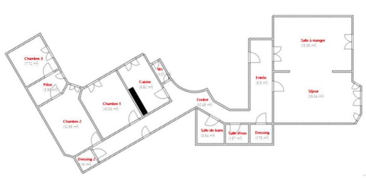 Appartement - 104 m² - 5 pièces