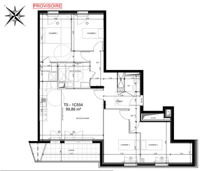Appartement - 99 m² - 5 pièces