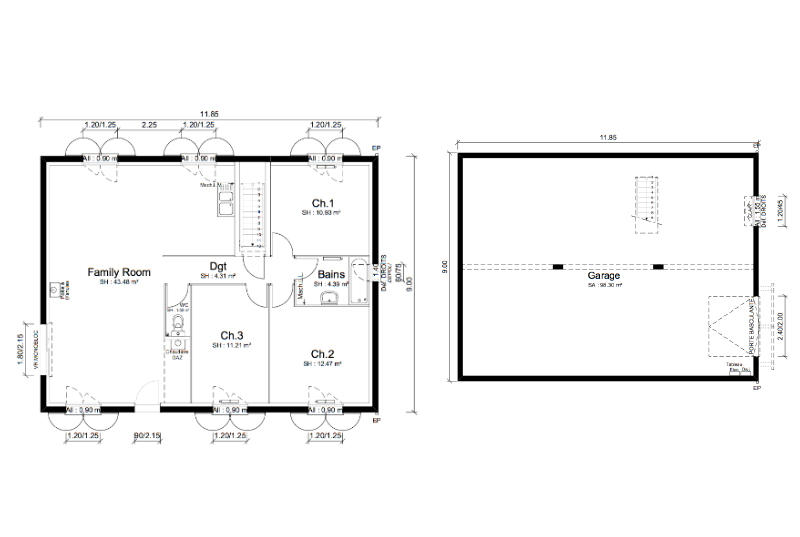 Maison - 91 m² - 4 pièces