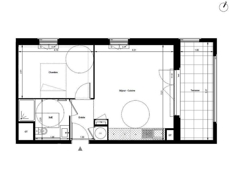 Appartement - 42 m² - 2 pièces