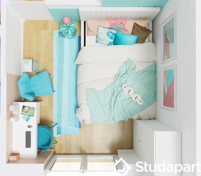 Chambre - 10 m² - 1 pièce