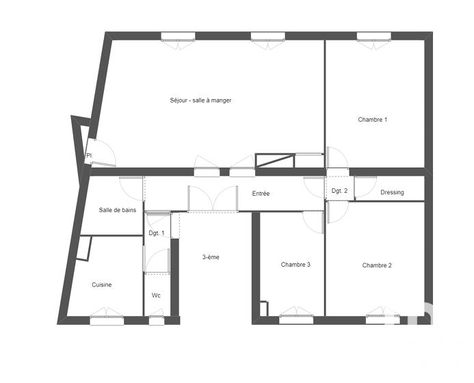 Appartement - 95 m² - 5 pièces
