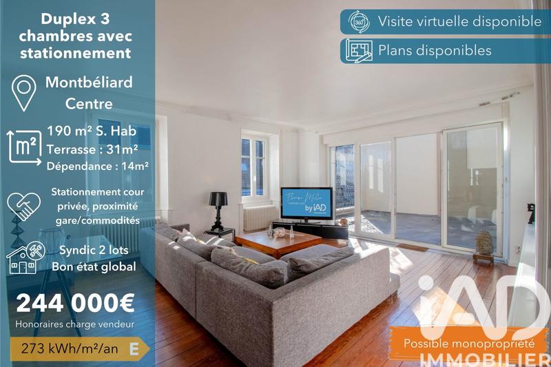 Duplex - 190 m² - 6 pièces