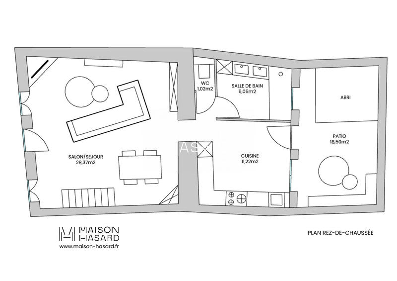 Maison - 75 m² - 2 pièces