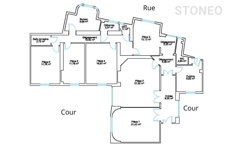 Appartement ancien - 160 m² - 7 pièces