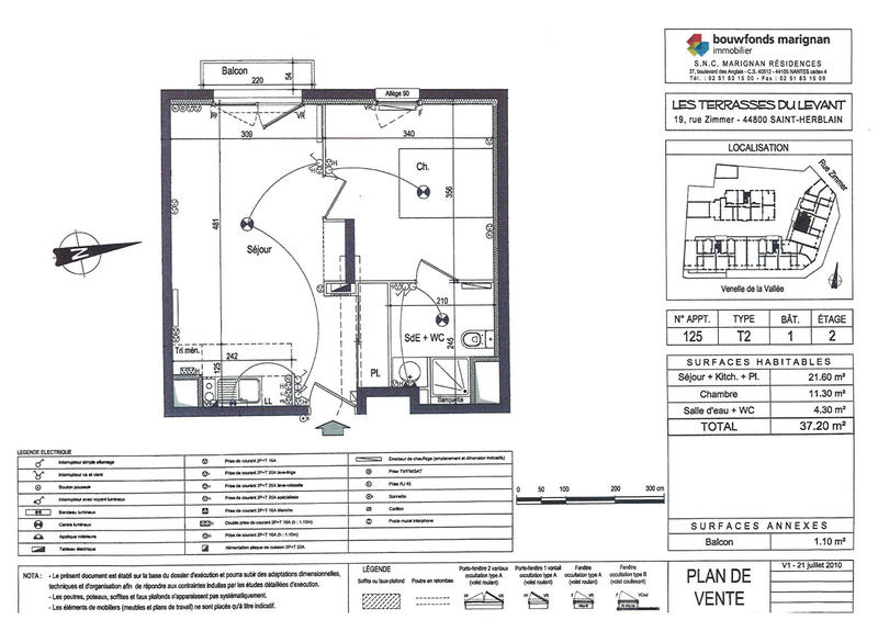 Appartement - 37 m² - 2 pièces