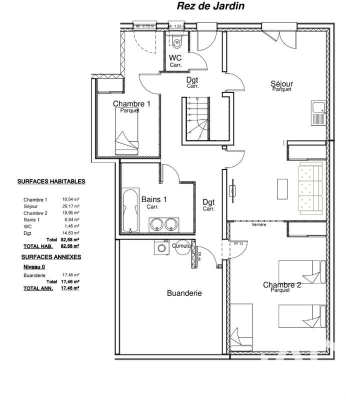Appartement - 83 m² - 4 pièces