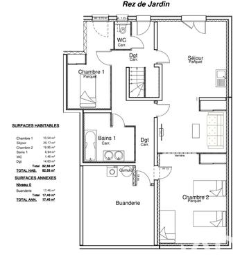 Appartement - 83 m² - 4 pièces