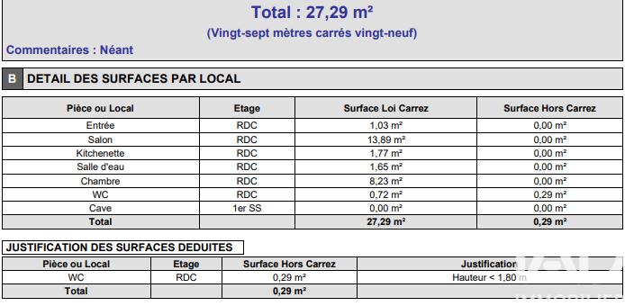 Appartement - 27 m² - 2 pièces