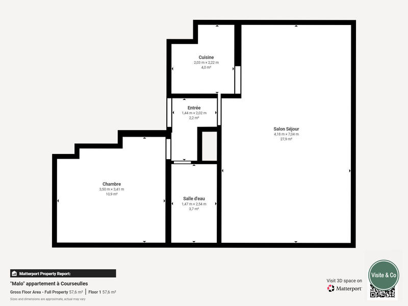 Appartement - 50 m² - 2 pièces