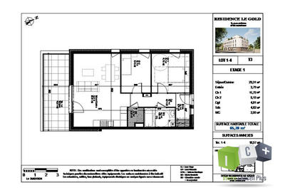Appartement - 65 m² - 3 pièces