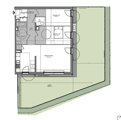 Appartement - 80 m² - 3 pièces