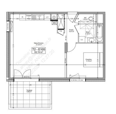 Appartement - 53 m² - 2 pièces