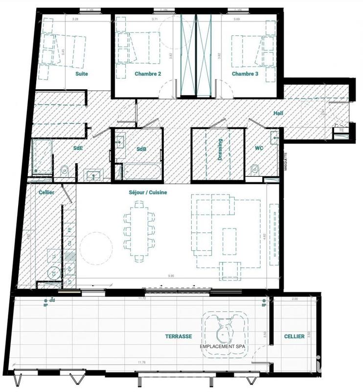 Appartement - 145 m² - 4 pièces