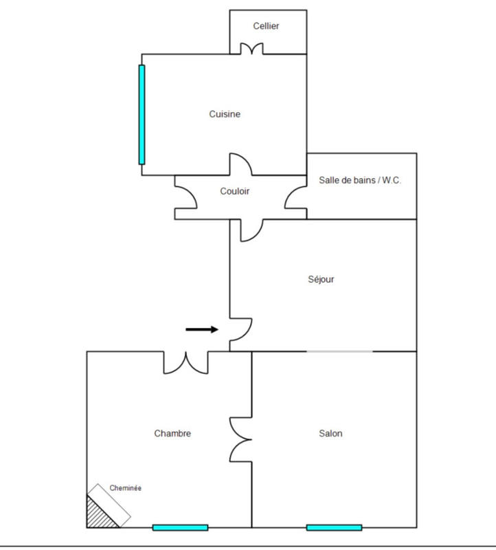 Appartement - 59 m² - 3 pièces