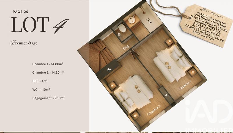 Duplex - 76 m² - 3 pièces