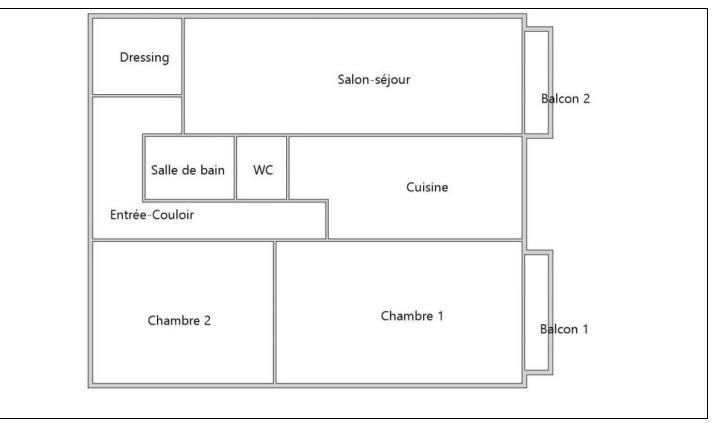 Appartement - 64 m² - 3 pièces