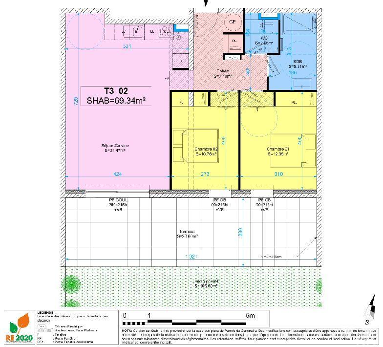 Appartement - 69 m² - 3 pièces